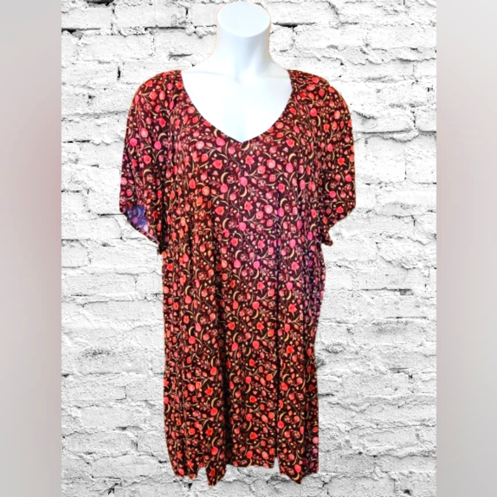 V-Neck Mini Swing Dress